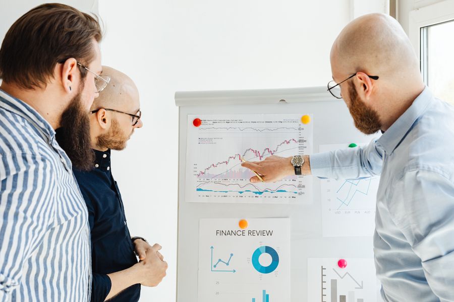 team reviewing analytics