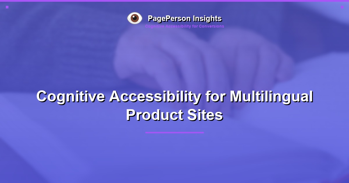 Cognitive Accessibility for Multilingual Product Sites