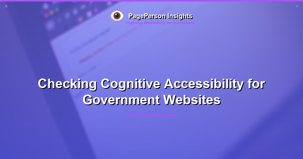 Checking Cognitive Accessibility for Government Websites