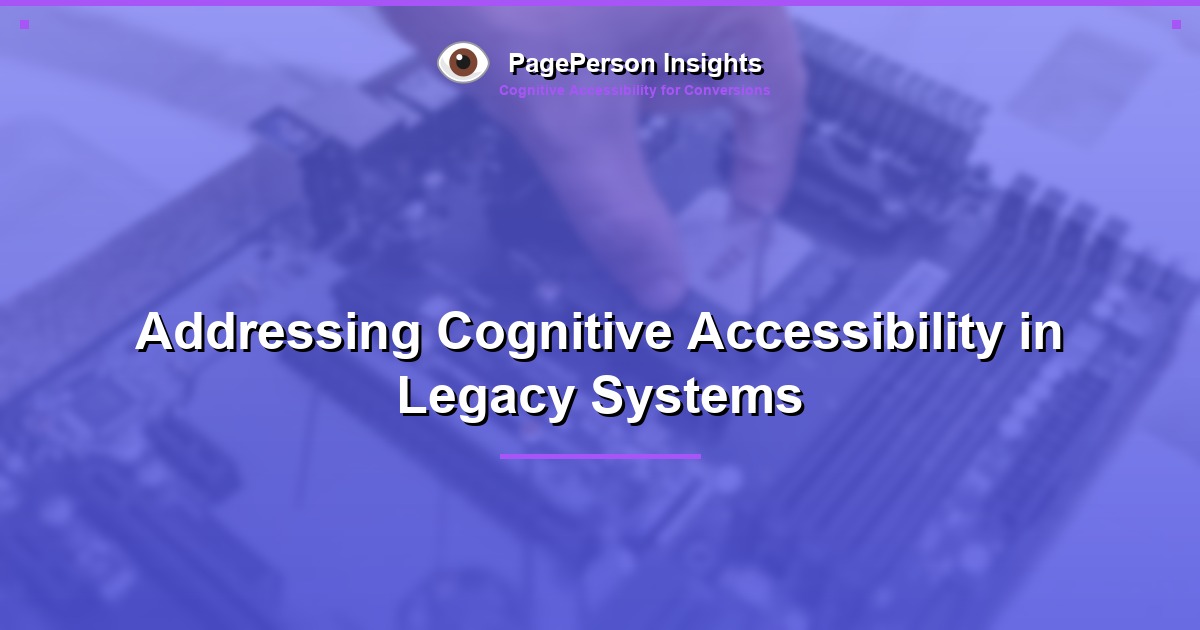 Addressing Cognitive Accessibility in Legacy Systems
