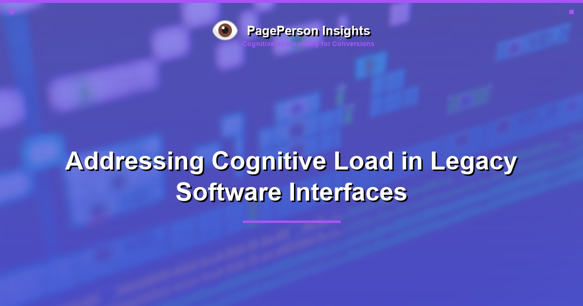 Addressing Cognitive Load in Legacy Software Interfaces