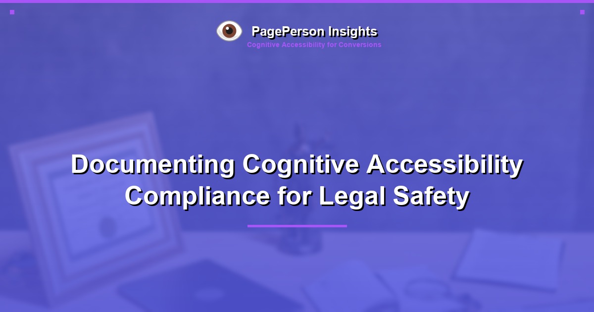 Documenting Cognitive Accessibility Compliance for Legal Safety