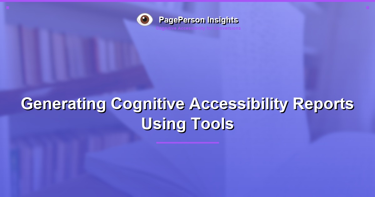 Generating Cognitive Accessibility Reports Using Tools