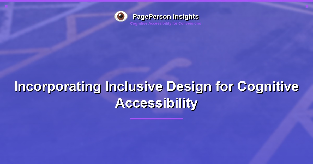 Incorporating Inclusive Design for Cognitive Accessibility