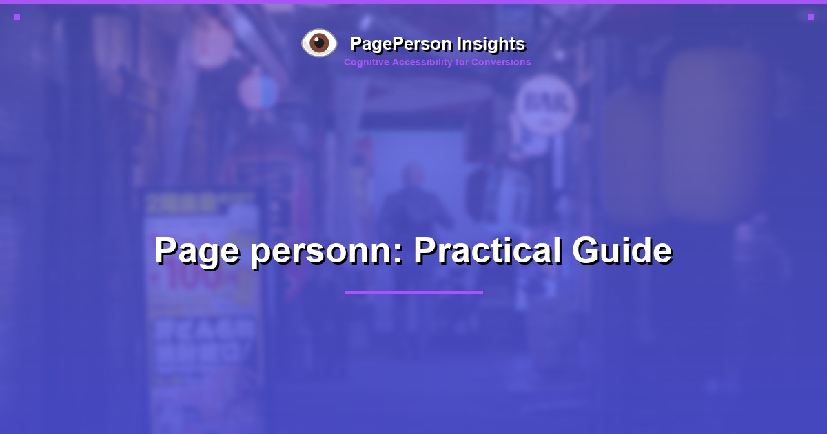 Page personn: Practical Guide