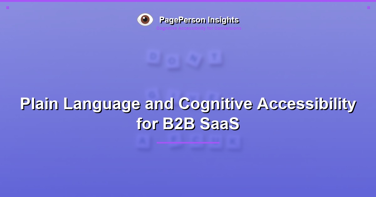 Plain Language and Cognitive Accessibility for B2B SaaS