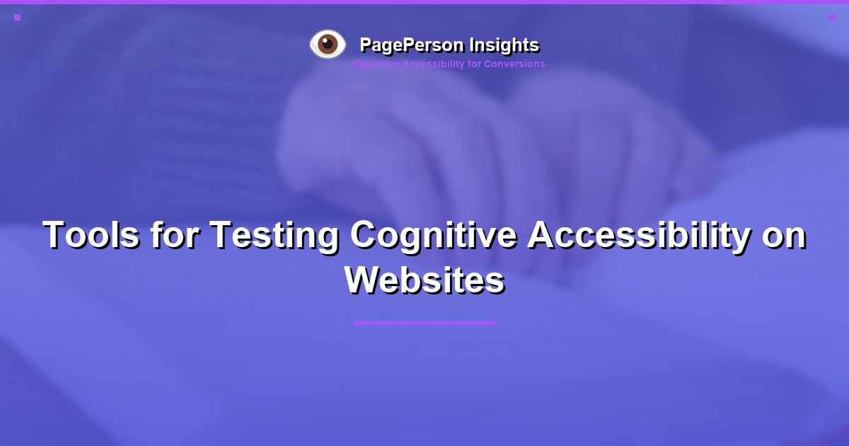 Tools for Testing Cognitive Accessibility on Websites